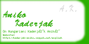 aniko kaderjak business card